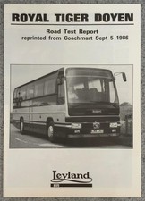 LEYLAND Royal Tiger Doyen Coach Road Test Report Sep 1986 Coachmart Reprint