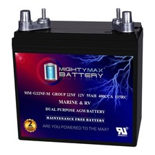 Mighty Max MM-G22NF-M 12V 55AH Battery Compatible with Deep Cycle Marine and RV
