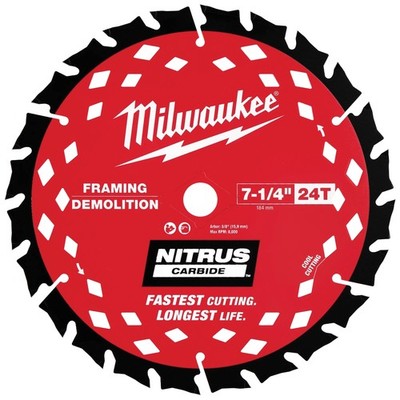 Milwaukee 48-41-0750 7-1/4” 24T NITRUS Carbide Framing & Demo