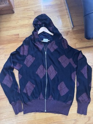 Vintage Vivienne Westwood Wool Knit Argyle Diamond Full Zip Hoodie