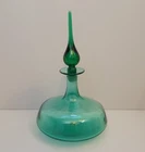 C1950's Blenko Wayne Husted #565 Glass Ships/Decanter Sea Green