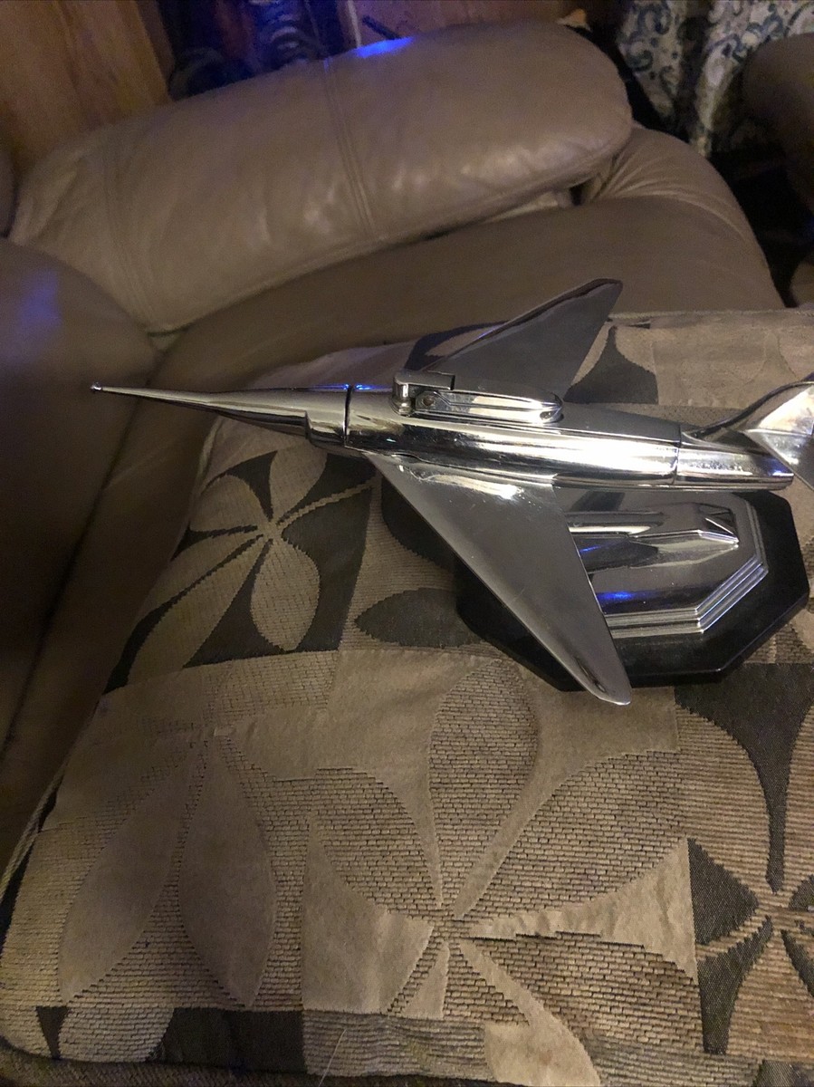 cigarette lighter plane 1940's AIRPLANE PLANE ART DECO CHROME CIGARETTE TABLE DESK LIGHTER WORKS