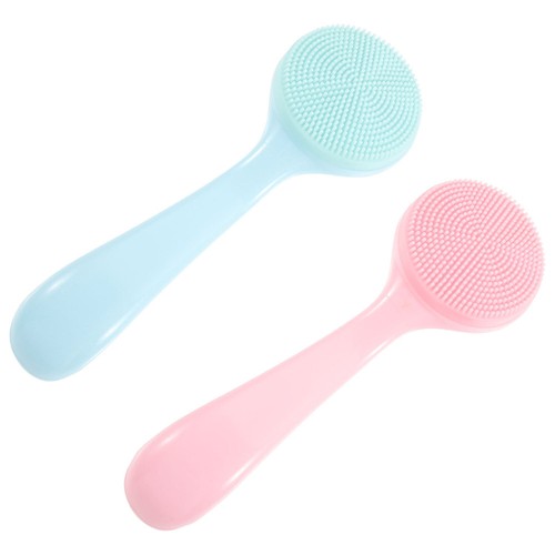 2pcs Silicone Manual Facial Cleansing Brush Supple Face Cleaning Brush Facial