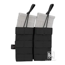 KRYDEX Double 5.56 .223 Open Top Mag Pouch Tactical Magazine Carrier MOLLE Black