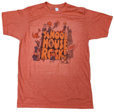 School House Rock Mens T-shirt - Vintage Style  - NEW heather orange softy style