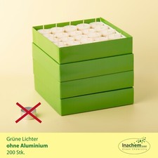 200 Grüne-Lichter Teelichter ohne Paraffin aus Rapsöl ohne Hülle aus Alu