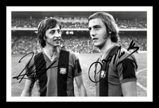 Johan Cruyff &  Johan Neeskens - FC Barcelona Autograph Signed & Framed Photo