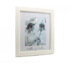 Image of Mr & Mrs Photo Frame Cream frame with Mount 8" x 10" Photo Wedding Gift