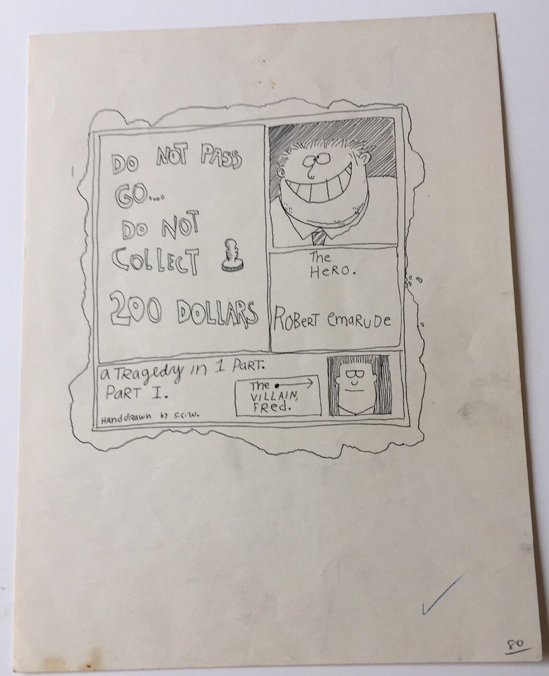 1960's S Clay Wilson Original Art Full Story Do Not Pass Go Collect 200 Dollars Comic Art