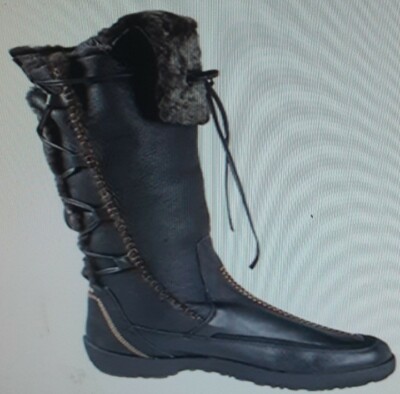 Blondo Canada Shearling Snowtrail Leather Winter Snow Boots Size 11 Black 