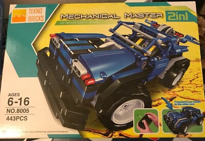 Tekno Toys Mechanical Master 2 in 1 DIY Ferngesteuertes Fahrzeug 443 Teile Nr.8005