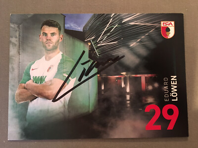Hand signed postcard autograph card * Eduard Löwen * FCA FC Augsburg 19/20 2019/2020
