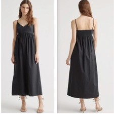 Quince Black 100% Organic Cotton Sleeveless Maxi Dress Size XS Summer Preppy