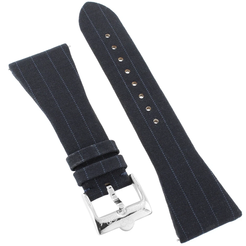 Correa de reloj hecha a mano de tela Zegna azul marino Glam Rock de 26 mm PINS Foto 3 de 4