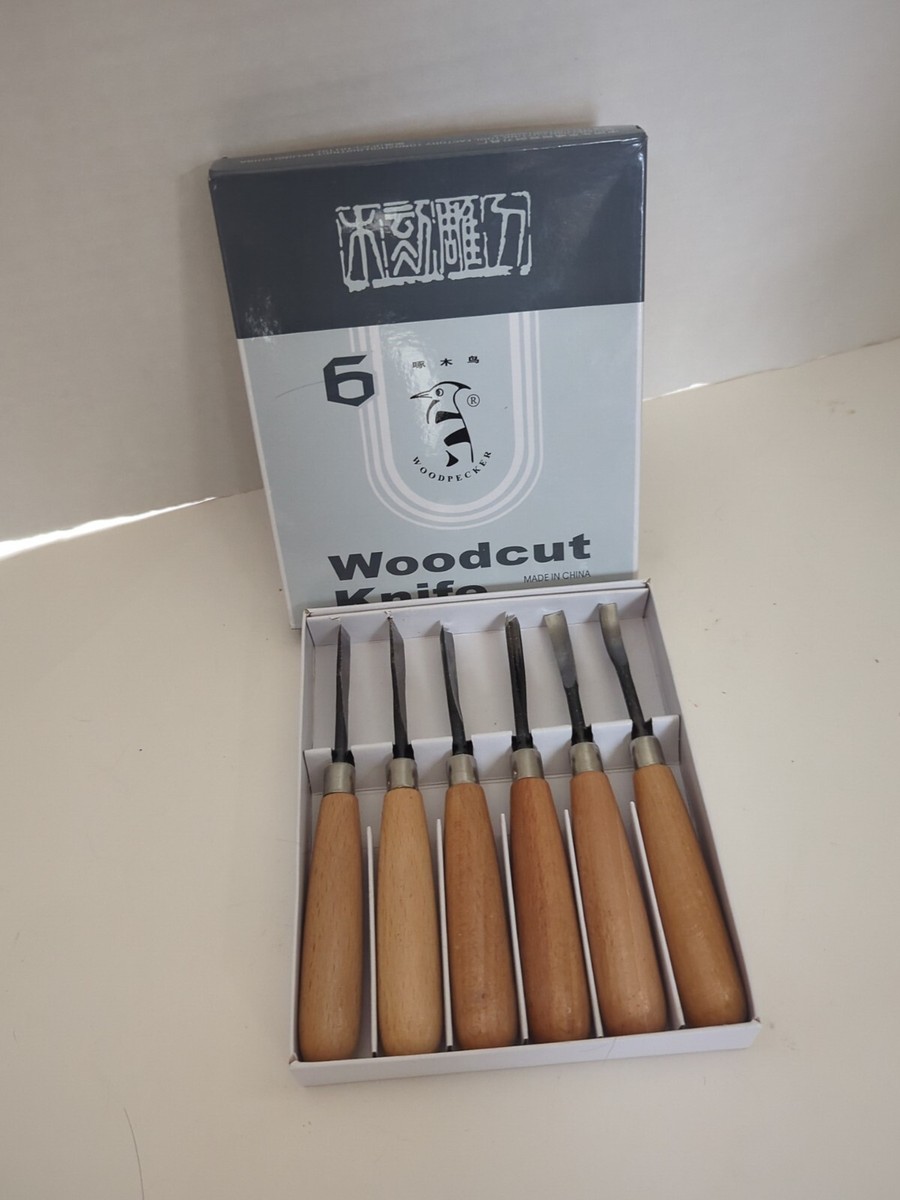 Woodpecker Woodcut Knife Set of 6 ART.NO.PMA-306 | eBay