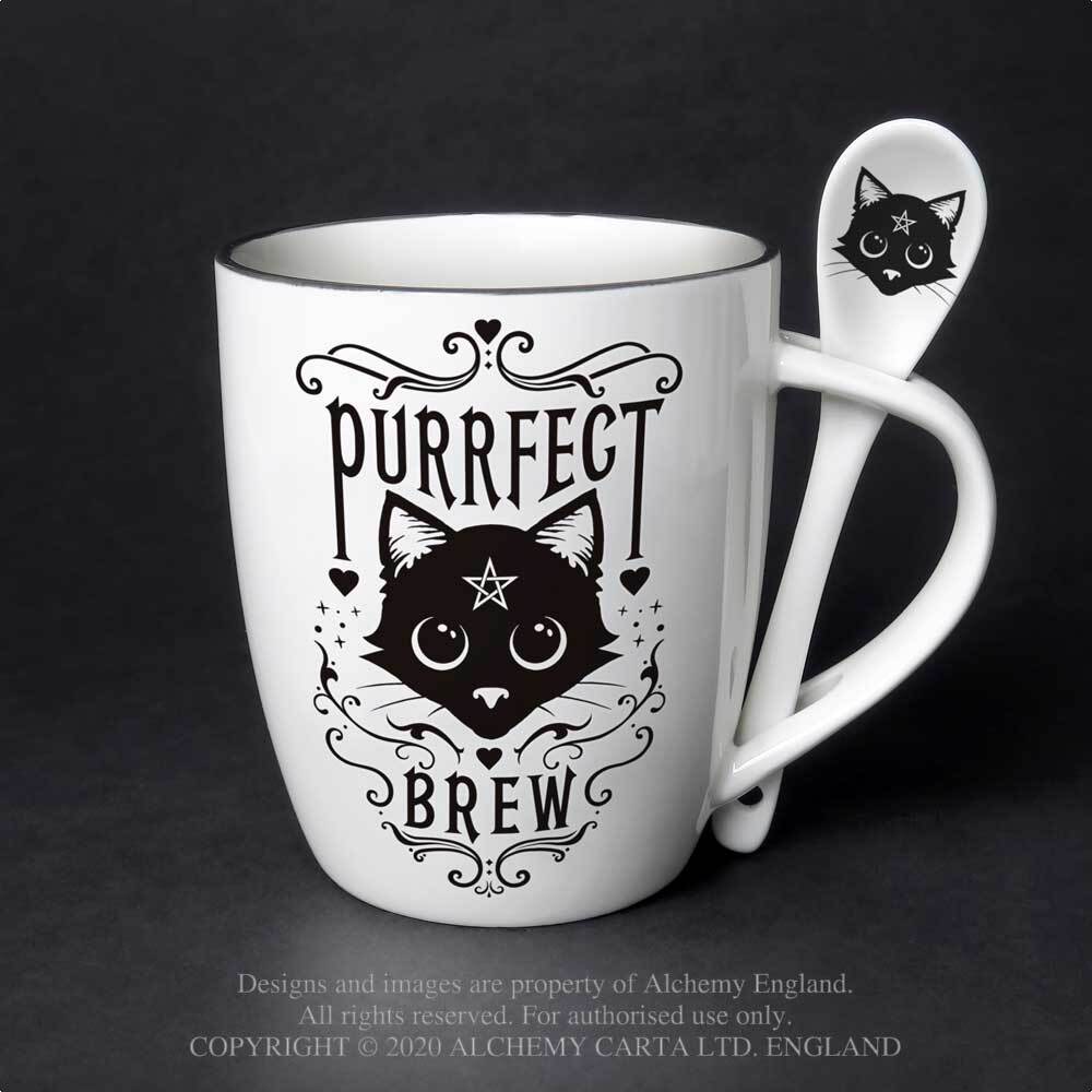 Merchandising Alchemy: Purrfect Brew: Mug And Spoon Set