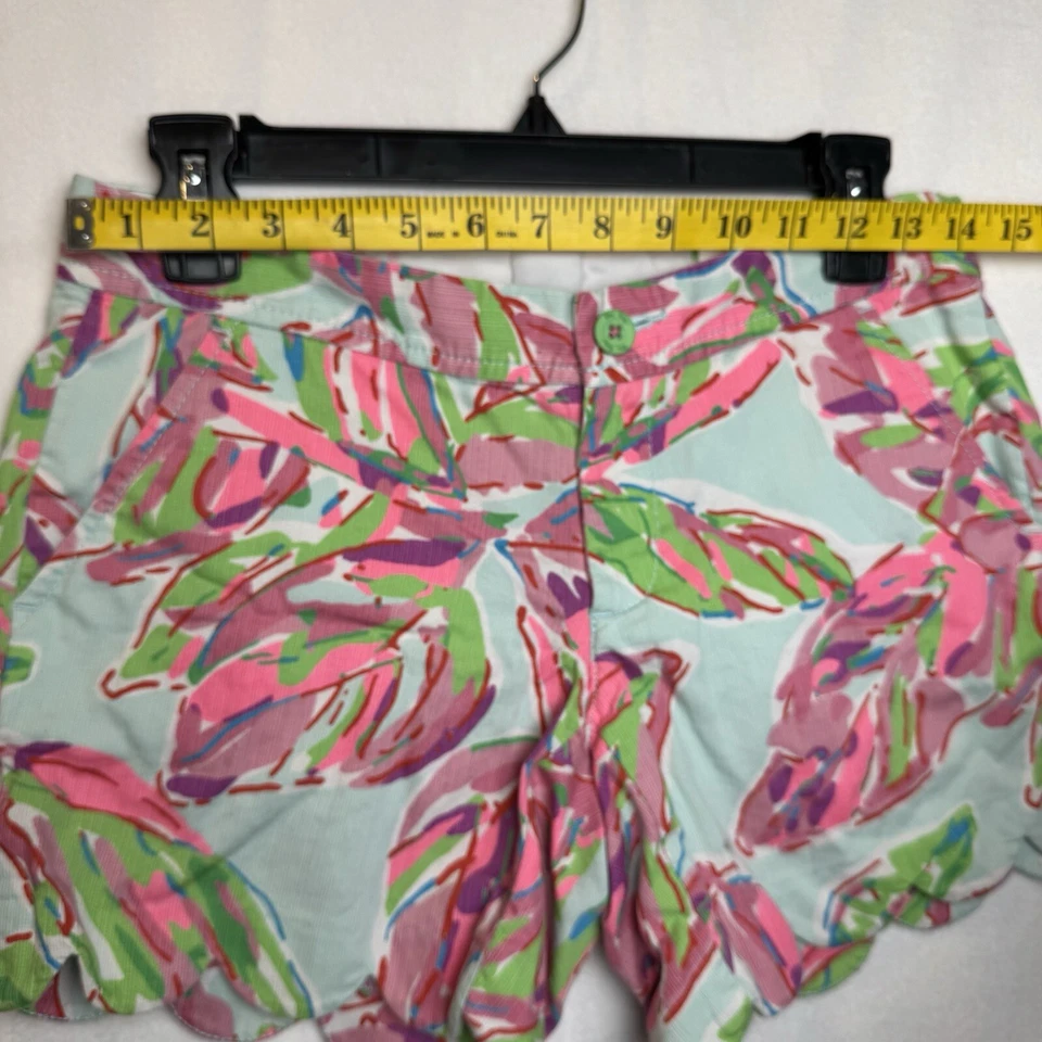 Pantalón Corto Lilly Pulitzer Mujer Talla 0 Buttercup Multicolor Floral Algodón Festoneado Foto 4 de 4