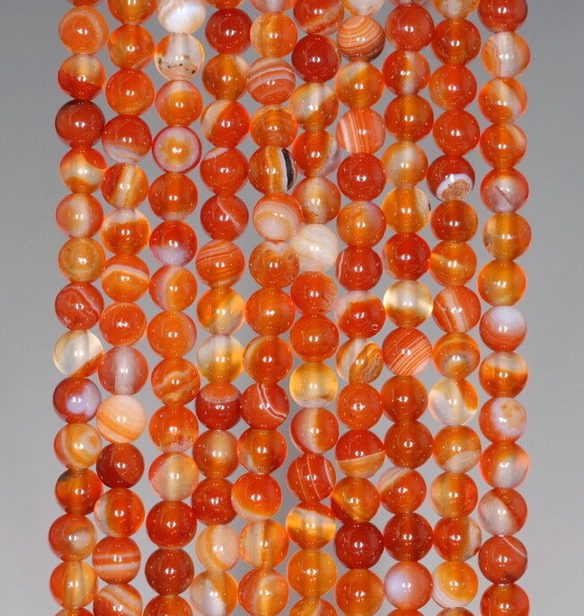 4MM RED AGATE GEMSTONE ROUND LOOSE BEADS 15