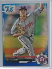 Nick Raquet 2017 Bowman Chrome Draft Blue Refractor Rookie #038/200