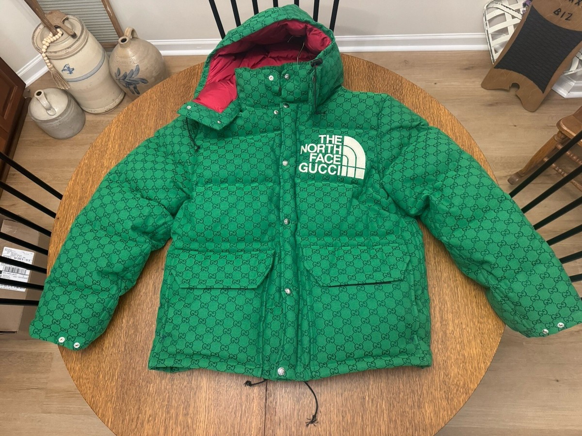 RARE GUCCI The North Face x Gucci Green Puffer Jacket NEW RARE GUCCI The North Face x Gucci Green Puffer Jacket NEW