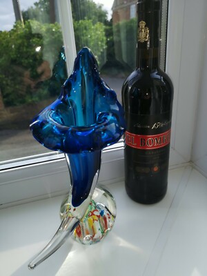 VINTAGE LENWILE ARDALT JAPANISCHE ''FÜLLHORN'' KRISTALLKUNST GLAS VASE UM 1960