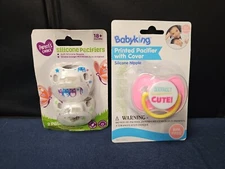 Baby King Printed Pacifier With Cover + 2 Pack Parents Choice New