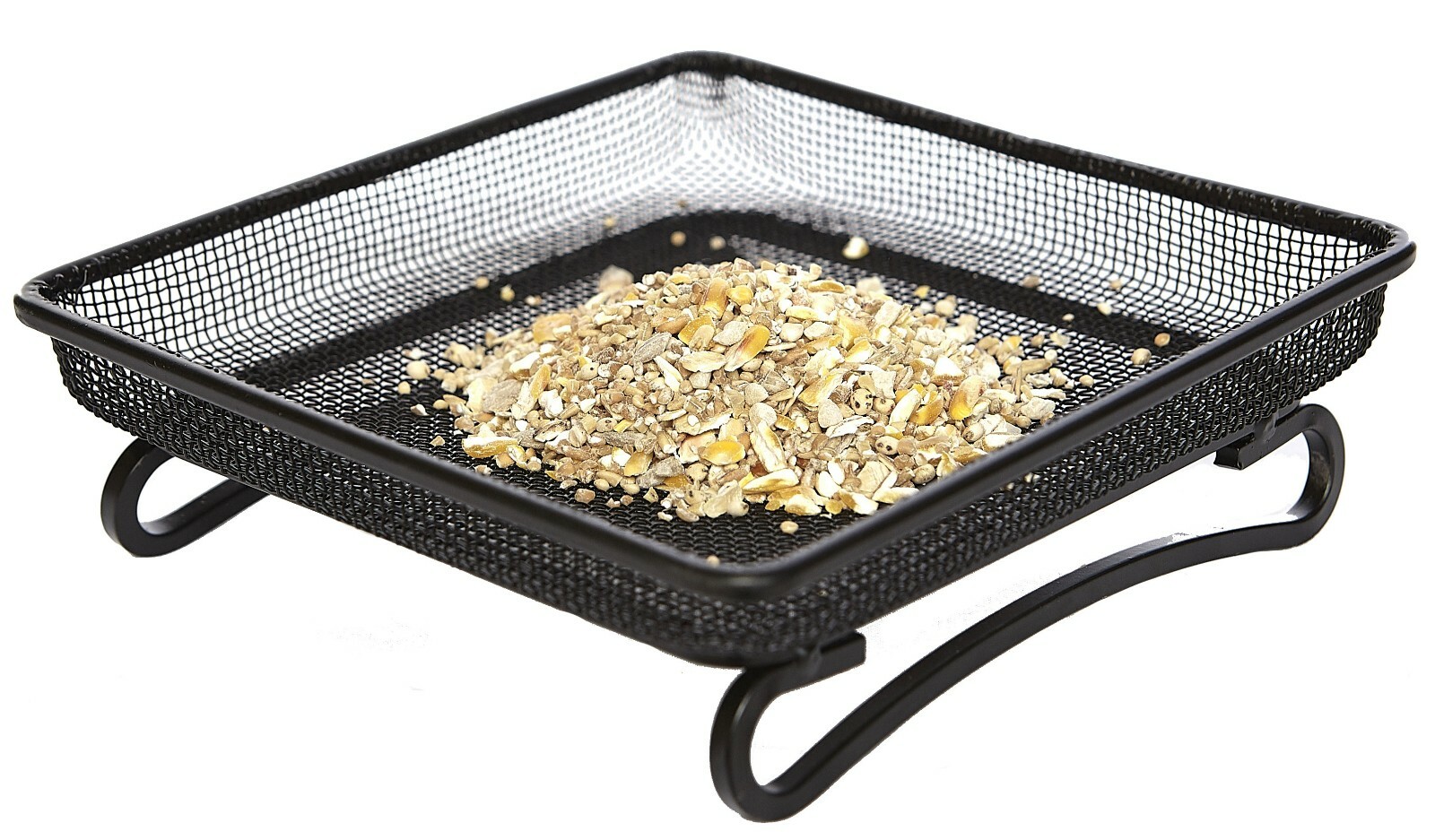 Metal Mesh Ground Feeding Tray Bird Feeder Dish Wild Bird Robin Square Raised