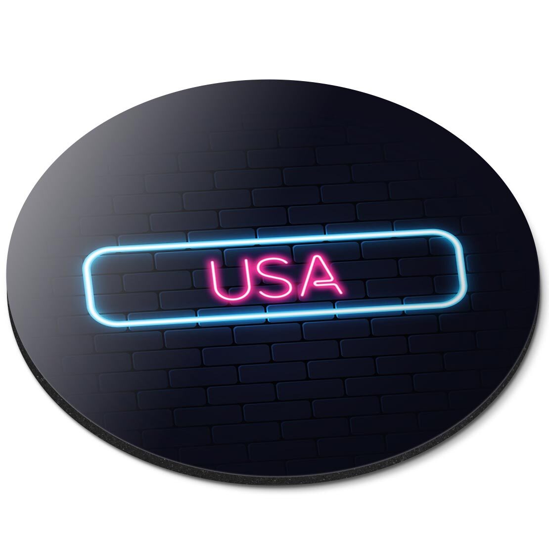 Round Mouse Mat Neon Sign Design Usa City Japan 351294 eBay