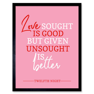 Zitat Shakespeare Liebe Ungesucht besser gerahmter Wandkunstdruck 9 x 7 Zoll