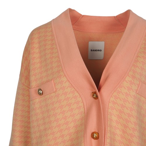 Sandro Women's Cardigan Size 1 / S Houndstooth SFPCA00310 - Picture 5 of 10