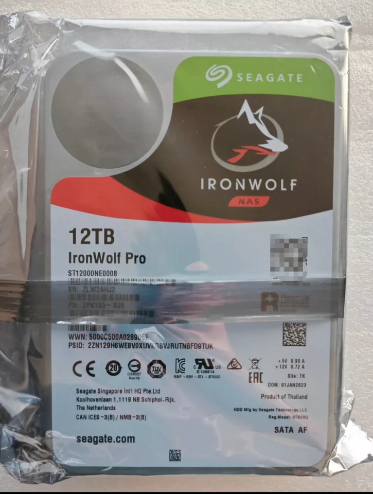 ST12000NE0008 Seagate IronWolf Pro 12TB 7200RPM SATA3.0 6Gb/s 3.5" NAS HDD - Image 2 of 4