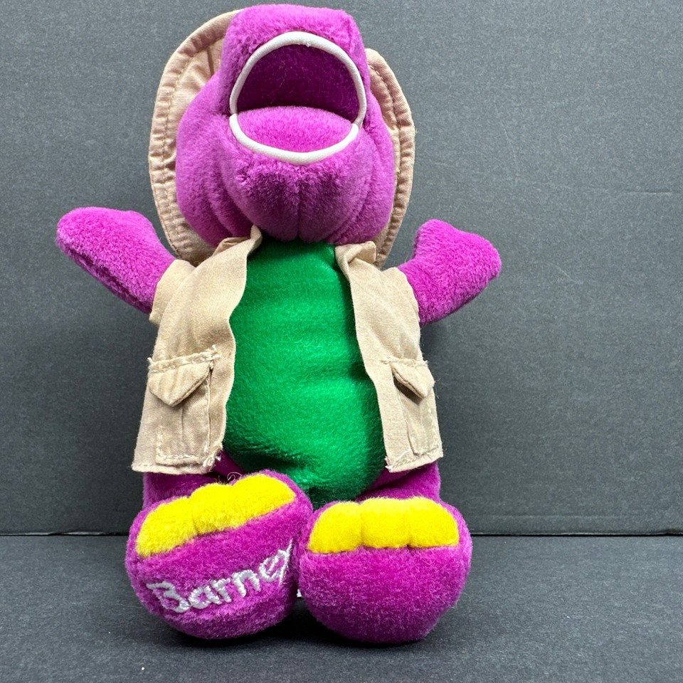 Barney Safari Plush Stuffed Beanbag Pellets 7" Tall EUC CLEAN eBay