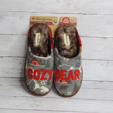 Dearfoams Slippers Youth Boy's Men's Size 5 6 Cozy Bear