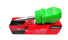 New Snap-on Stubby Ratcheting Screwdriver Ssdmr1ag Green Hard Handle Rare
