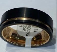 Tritom Rose & Black Mens Tungsten Ring (Size 11)