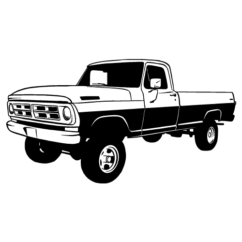 1972 FORD F100 PICKUP TRUCK CLIPART-VECTOR CLIP ART GRAPHICS-DXF SVG EPS AI PNG