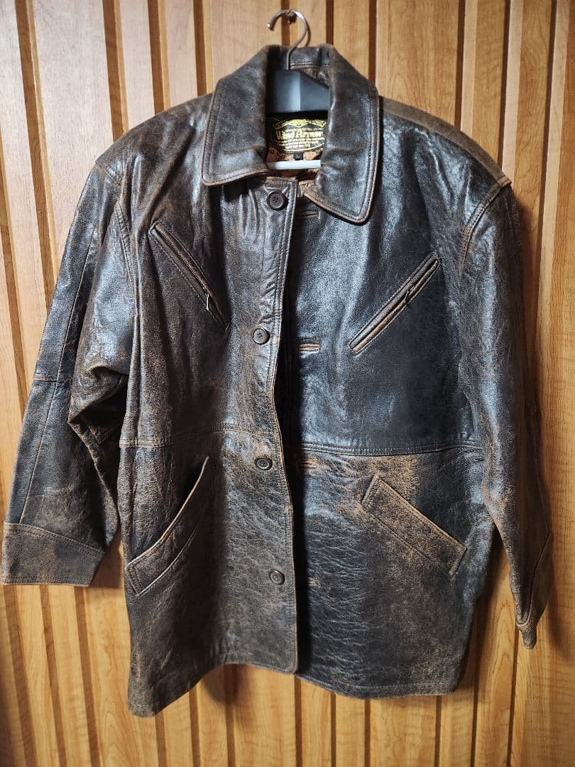 Wind Armor Dark Brown Leather Jacket L Size Real Leat… - Gem