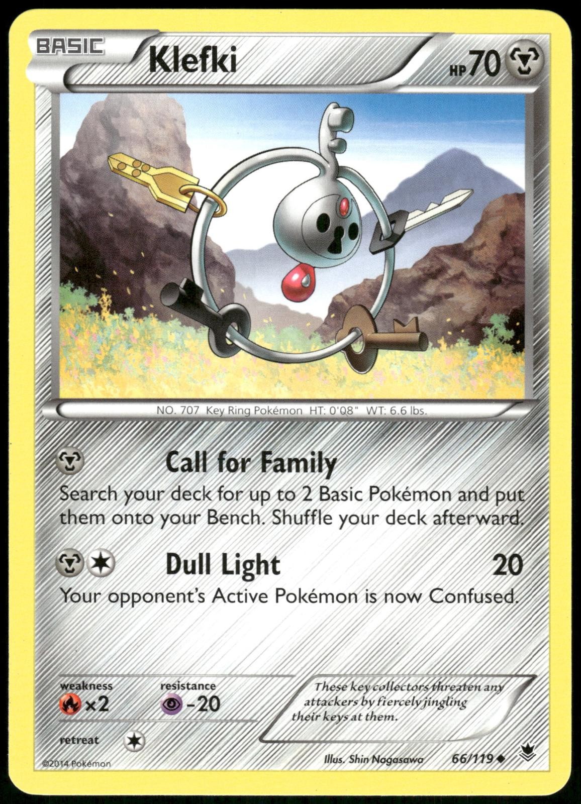 Klefki 66/119 Phantom Forces Pokemon Card 2014 Near Mint