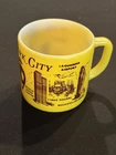 Rare Federal Glass New York City Mug Cup Milk Glass Rockefeller World Trade VTG
