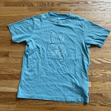 Psycho Bunny Boys Shirt Green Cotton Tee XL 18/20 Logo Short Sleeves