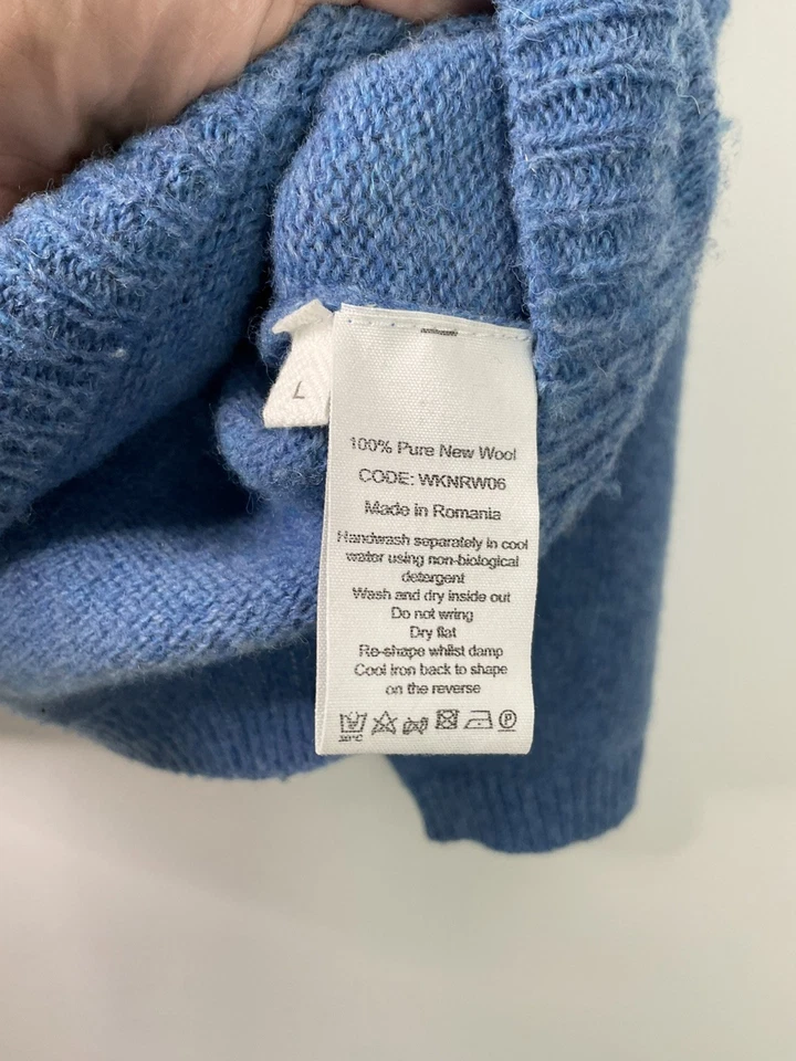 Toast Heathery Wool Jumper Sweater Size Large Blue Knit Pullover new wool - Image 4 of 4