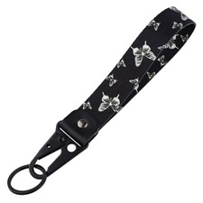 Wrist Lanyard for Keys Cute Keychain Short Lanyard Strap for Black Butterfly