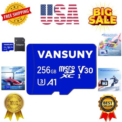 256GB Micro SD Card, microSDXC Memory Card with SD Adapter A1 App Performance...