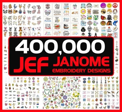 JEF Janome Embroidery Machine Designs Files on USB - Over 400,000