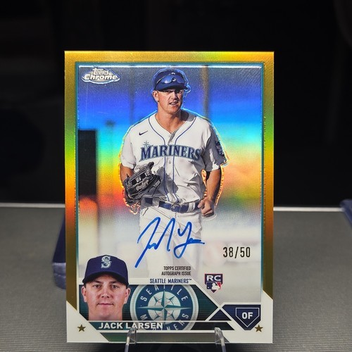 🔥2023 Topps Chrome Gold Refractor Rookie Auto Jack Larsen Mariners RA-JLA /50🔥