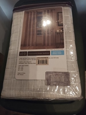 Renaissance Home Montauk Sheer Grommet Curtain Panel – 53x63 Inches, Powder Color