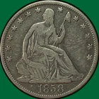 1858-O Seated Liberty Half Dollar Fine F Coin #35390