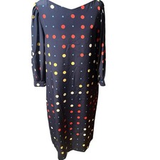 Vintage Balmain Polkadot Sheath Dress Size 14