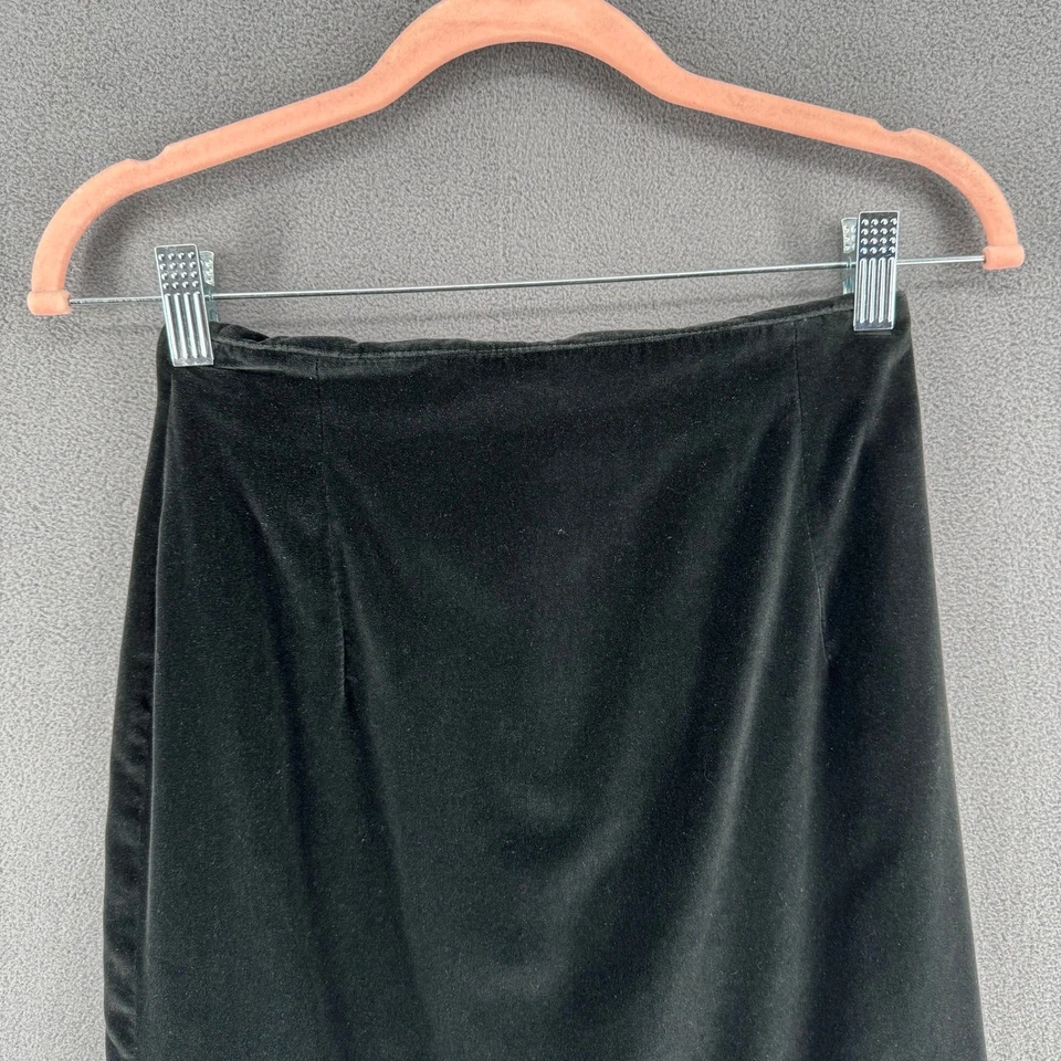 Falda lápiz vintage de terciopelo Anne Klein II para mujer 4 negra hecha en oficina de EE. UU. Foto 3 de 4