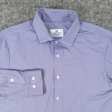 Mizzen Main Shirt Mens Medium Gingham Check Performance Stretch Button Up USA